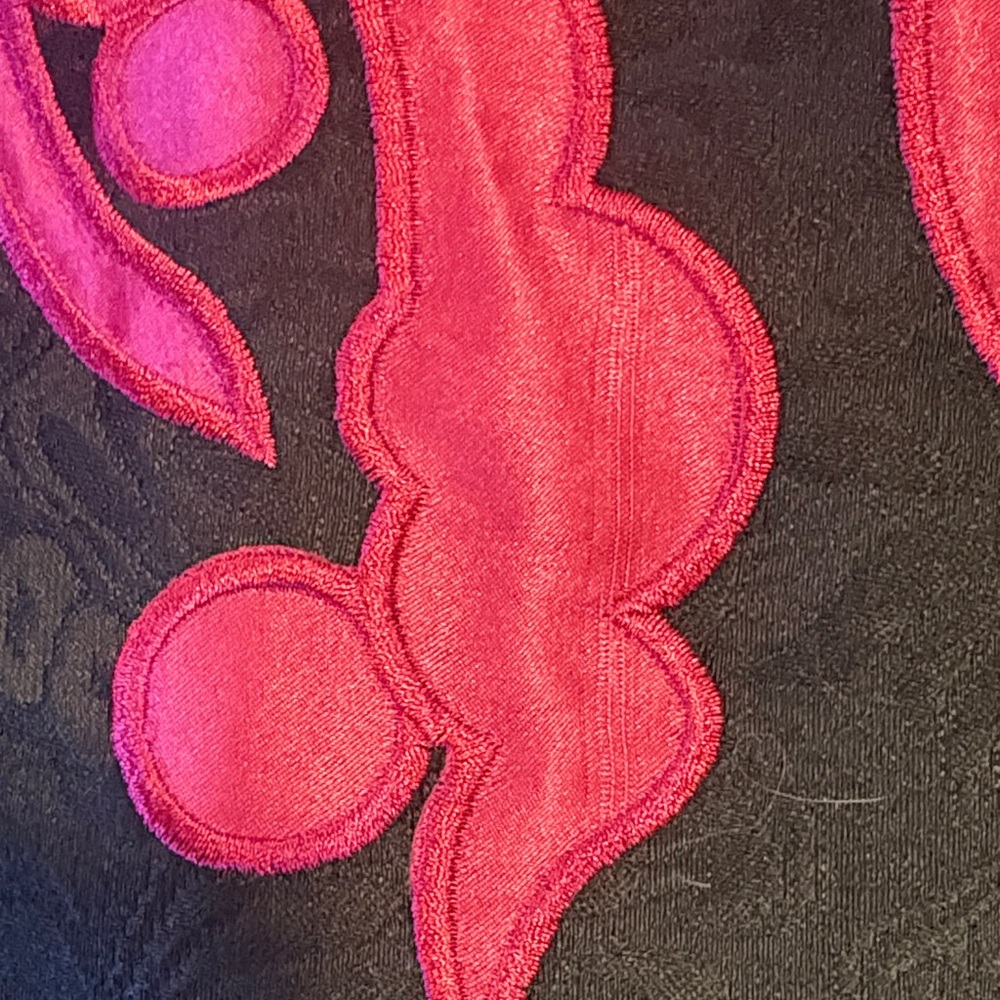 Grace Chuang of New York, Elegant Black and Pink Floral Blazer, Size Medium - Picture 3 of 11